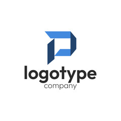 Modern clean logo with letter P in vector.