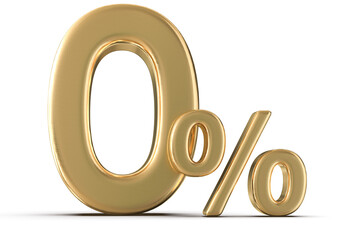 0 Percent Off Sale Gold Number 3D