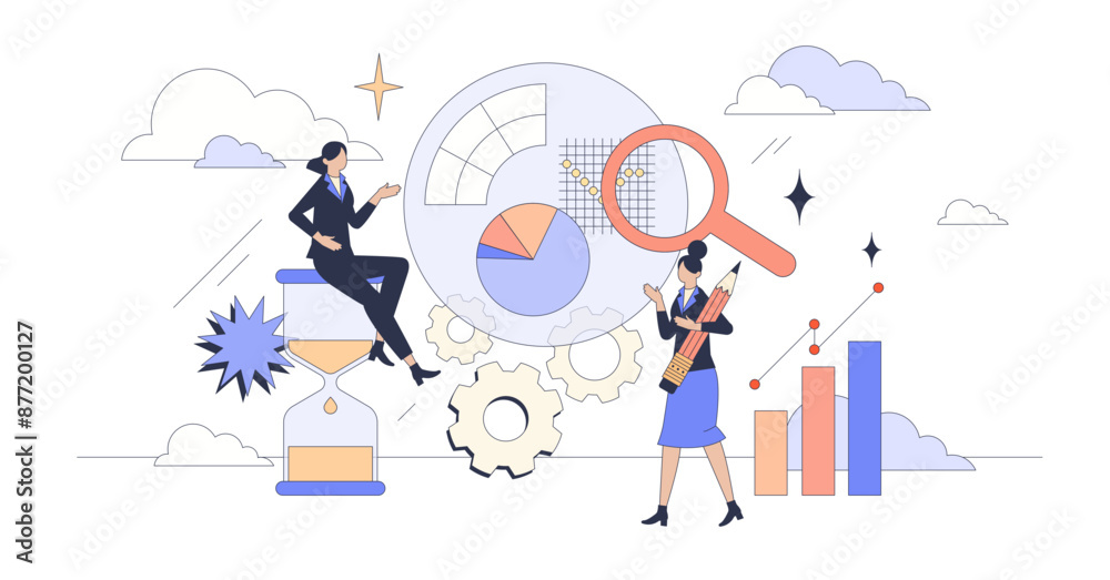 Canvas Prints digital marketing analytics tools and software tiny person neubrutalism concept, transparent backgro
