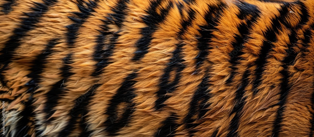 Aufkleber Tiger s coat showing distinctive stripes in compelling copy space image