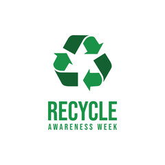 Recycle Awareness Week. Flat art design. Environment vector. Good for celebration template usage. eps 10.