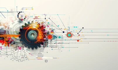 Obraz premium Abstract Gear and Circuitry Illustration
