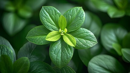 Beautiful green leaves in morning haze in nature close-up macro, fresh flower gardening and beautiful floral spring in blurry landscape
