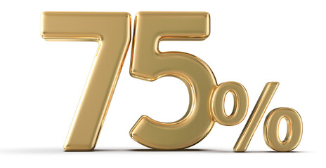 75 Percent Off Sale Gold Number 3D