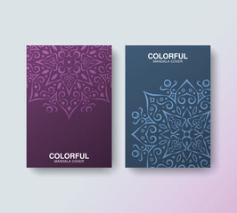 colorful mandala cover design template