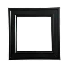 Fototapeta premium Elegant black square picture frame with a glossy finish, perfect for any modern home or office decor.