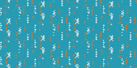 Simple glitch geometric seamless abstract border with playful woven summer color. Bright whimsical gender neutral bold irregular shape textile Cotton effect banner