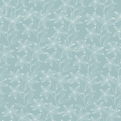 Seamless pattern with cute white flowers. Floral background for templates, wallpaper, cards.