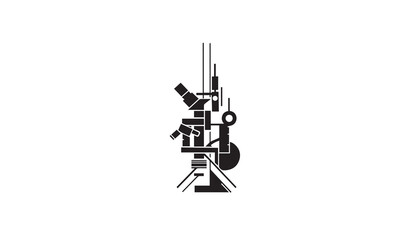 Scientific microscope line black logo 