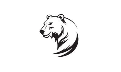 Polar Bear black Logo Design Template 