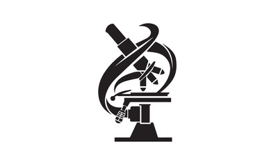 Scientific microscope line black logo 