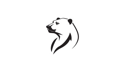 Polar Bear black Logo Design Template 