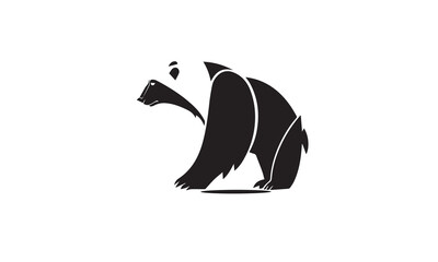 Polar Bear black Logo Design Template 