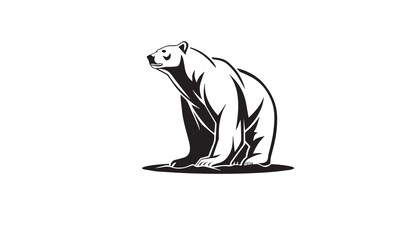 Polar Bear black Logo Design Template 