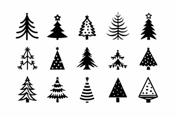 Obraz premium Christmas Tree Vector Bundle, Christmas tree icon