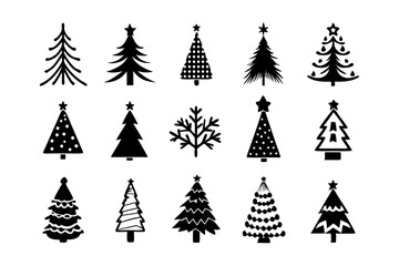 Obraz premium Christmas Tree Vector Bundle, Christmas tree icon