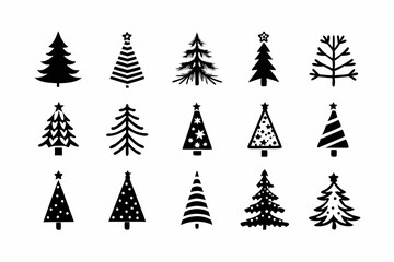 Obraz premium Christmas Tree Vector Bundle, Christmas tree icon