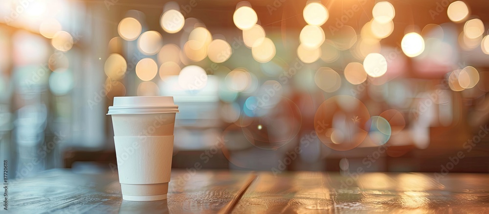 Aufkleber blurred coffee shop background with bokeh copy space image