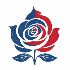 Obraz premium logo for flower shop wedding planner composition with flowers in red and blue,generated with AI.. High quality photo