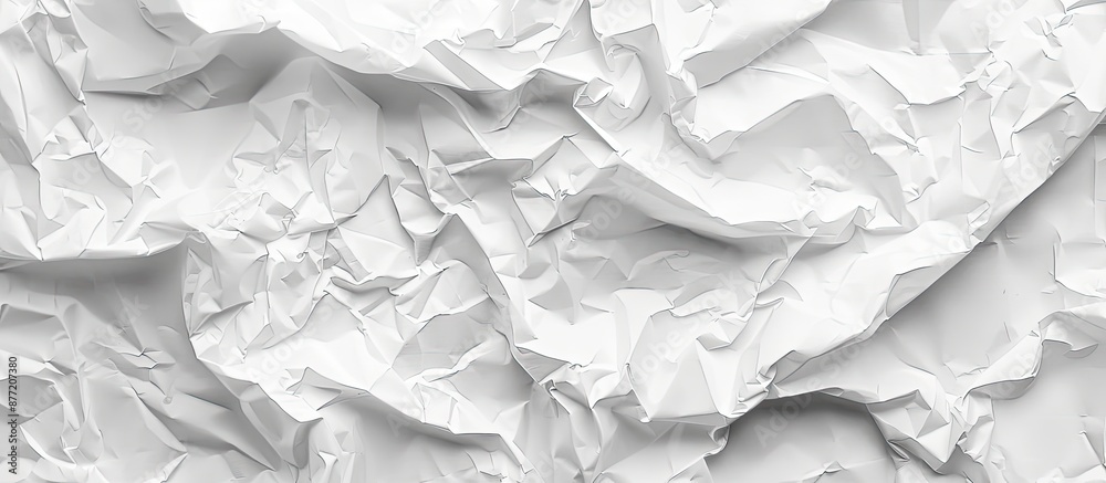 Poster crumpled white paper texture with copy space image