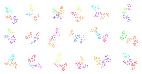 Colorful Hearts Decoration Set Vector