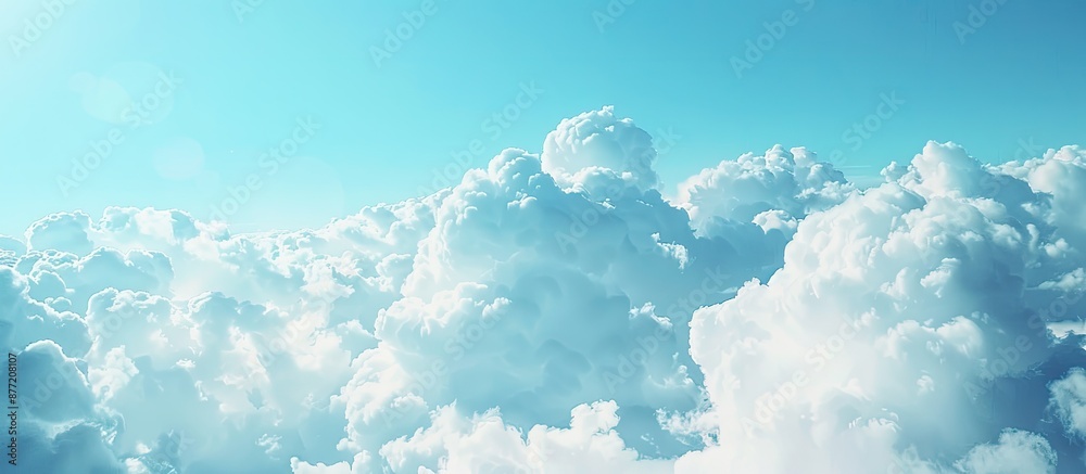 Poster sky with blue hues and fluffy white clouds creates an ideal backdrop for text placement in a copy sp