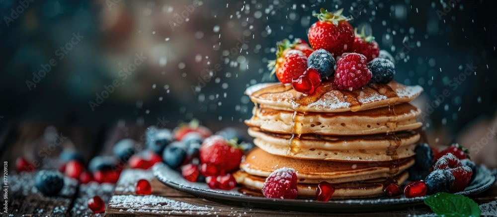 Leinwandbilder Pancakes showcasing artistic cat images with space for text or logos in the image. with copy space image. Place for adding text or design