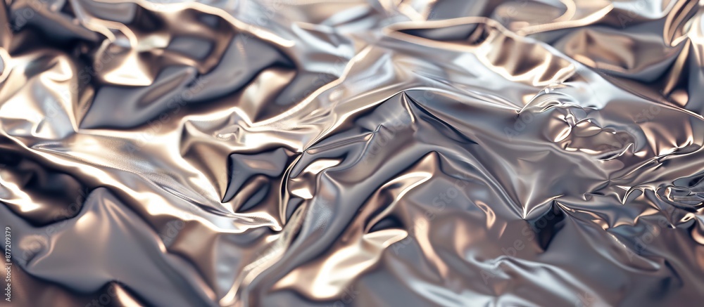 Aufkleber Background texture of silver foil paper shining under light featuring a glossy finish with copy space image