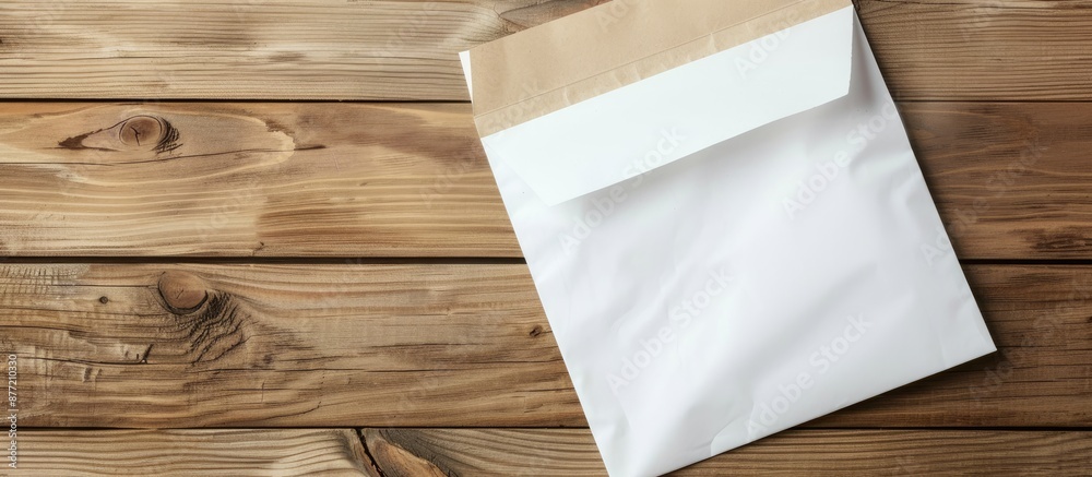 Poster enveloping a blank folded sheet of paper letterhead or flyer perfect for a copy space image