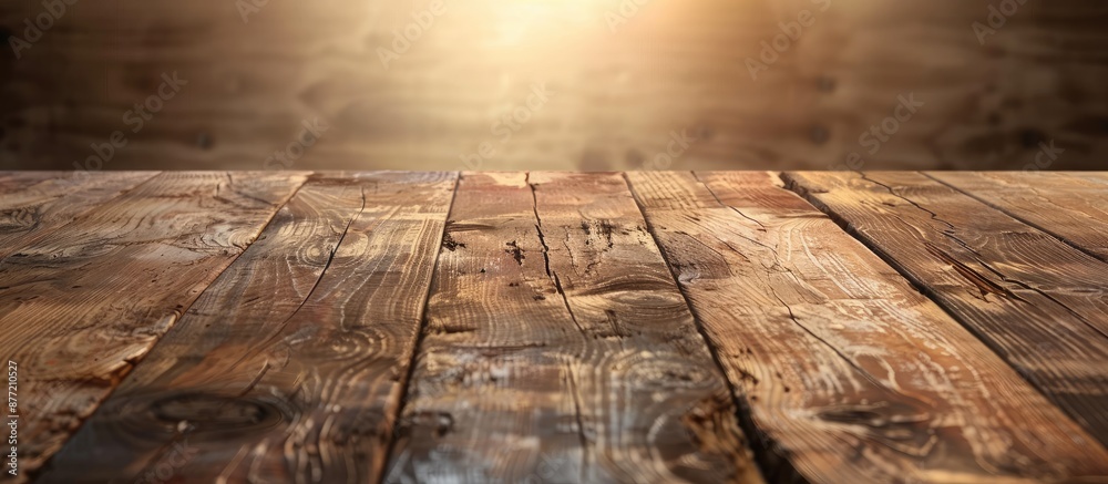 Leinwandbilder utilize wooden table with textured surface as background in design or photography with copy space im