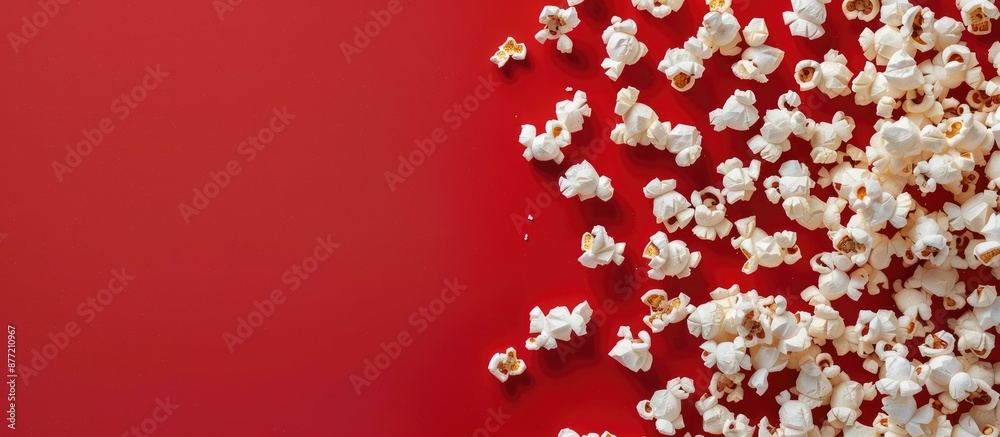Aufkleber Red backdrop overlaid with popcorn offering a spot for text with copy space image