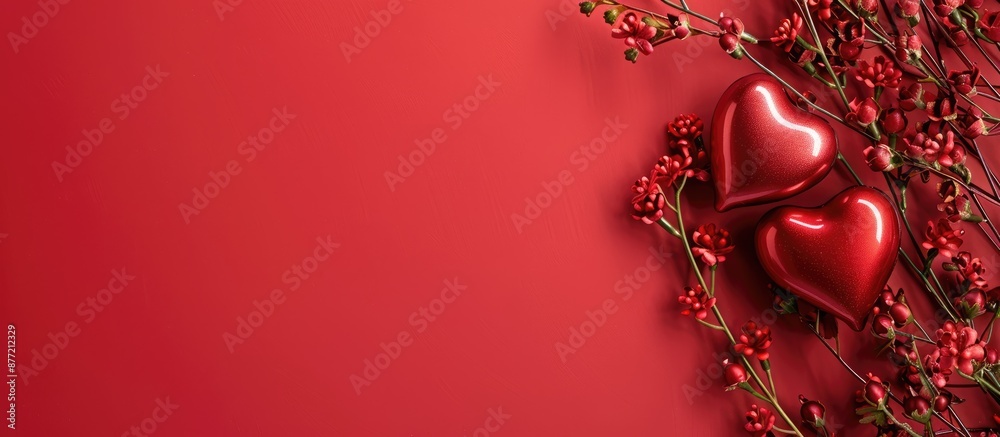 Poster valentine s day card template with ample copy space image shown flat from top view