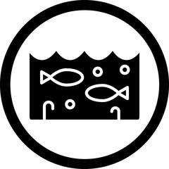 Underwater Vector Glyph Black Icon