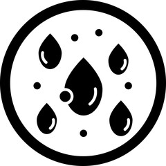 Raindrops Vector Glyph Black Icon