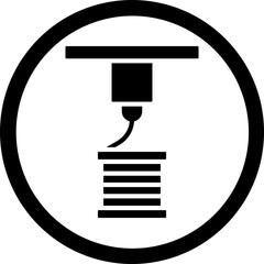 Fused Deposition Modeling Glyph Black Icon