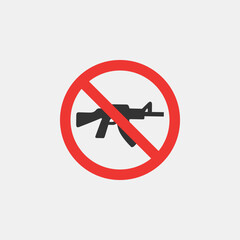 Obraz premium Red Stop Sign Military Weapon Collection. No War Symbol Silhouette Icon