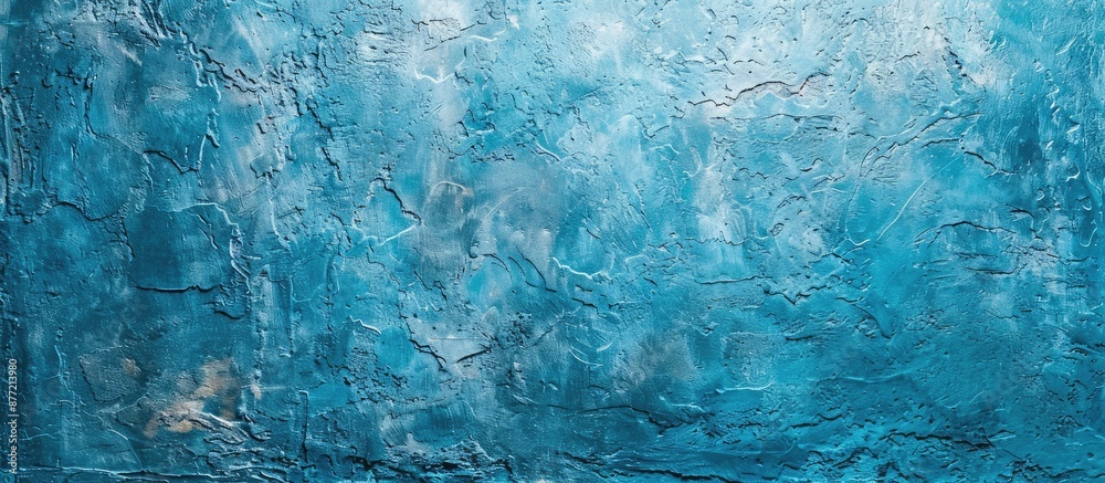 Poster Top view of a vivid blue textured concrete wall with space for text in the image. with copy space image. Place for adding text or design