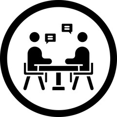 Business Meeting Glyph Black Icon