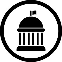Congress Glyph Black Icon