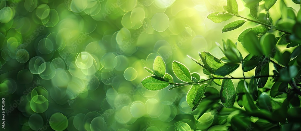 Fototapete background with blurred green leaf pattern ideal for copy space image