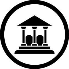 Bank Glyph Black Icon