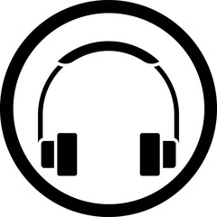 Headphone Glyph Black Icon