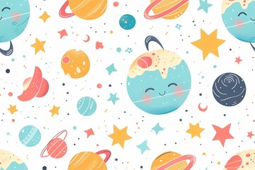 Cute Space Planets Pattern