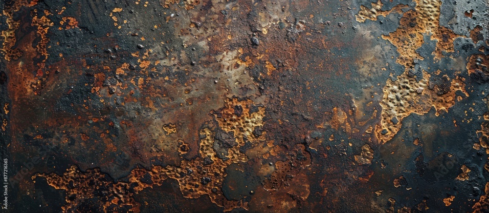 Poster texture background of an abstract rusted steel plate with copy space image