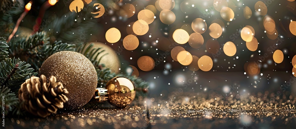 Aufkleber xmas themed background adorned with shimmering gold glitter ideal for holiday decor or card design w