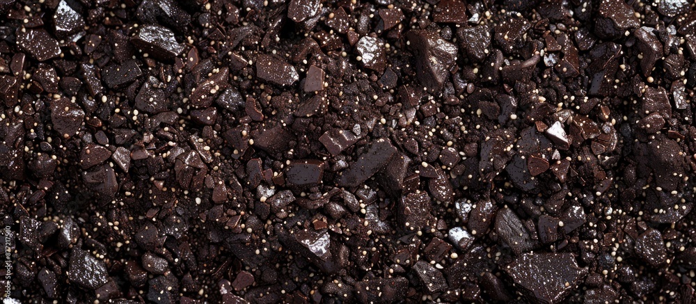 Poster granular dark brown close up for backgrounds and textures suited for copy space images