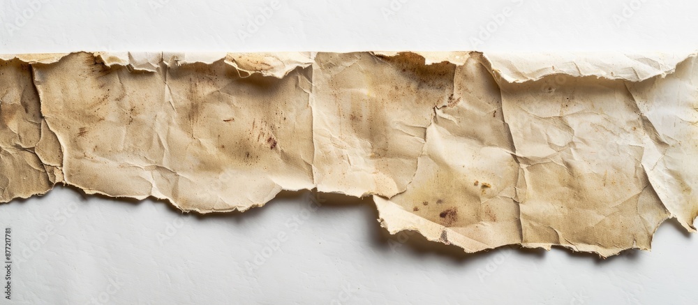 Poster vintage torn paper texture on a blank white backdrop with copy space image