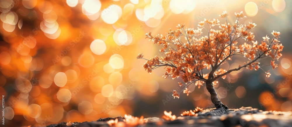 Poster Nature provides an orange bokeh background with copy space under a tree
