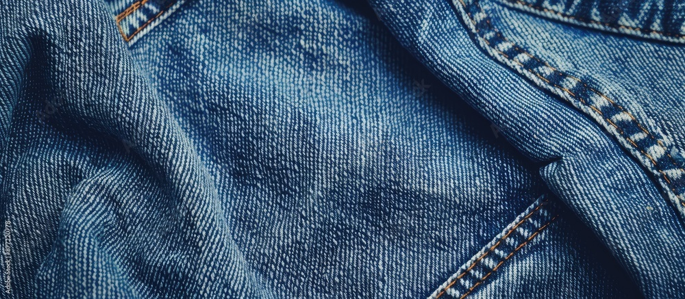 Poster a denim background with a close up view of blue jeans featuring copy space image
