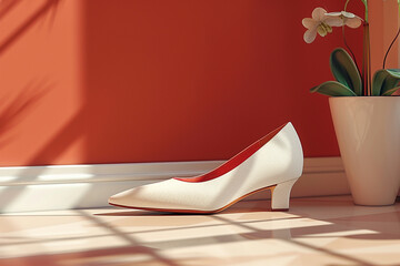 modern ladies shoes mockup with beautiful background generated by AI
